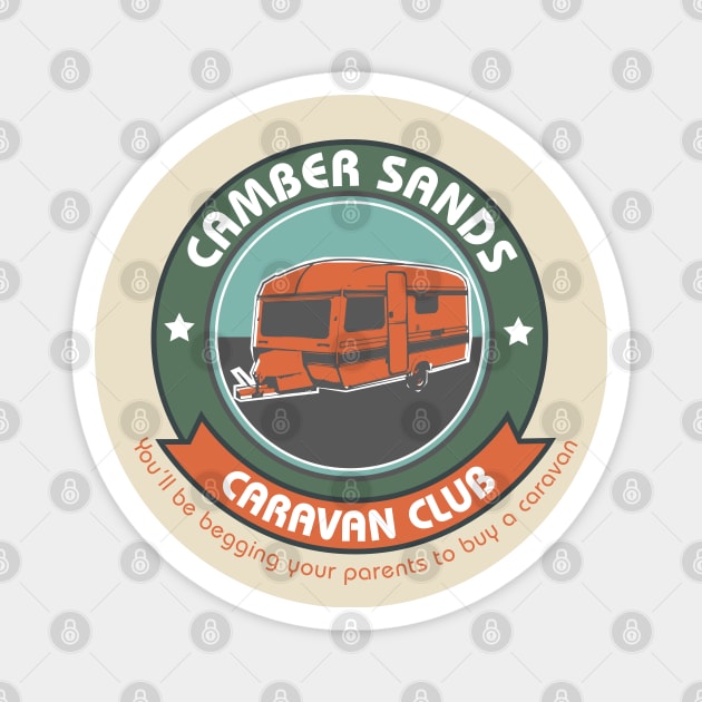 Camber Sands Caravan Club Magnet by Meta Cortex